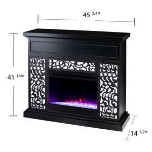 Modern electric fireplace w/ mirror accents Image 8