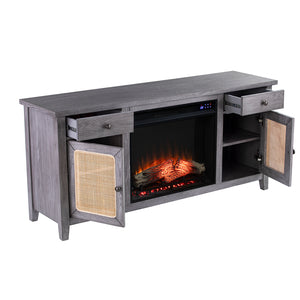 Fireplace media console w/ storage Image 9