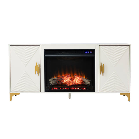 Image of Fireplace media console w/ storage Image 5