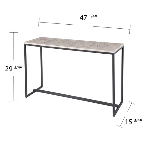 Image of Long console table w/ reclaimed wood top Image 7