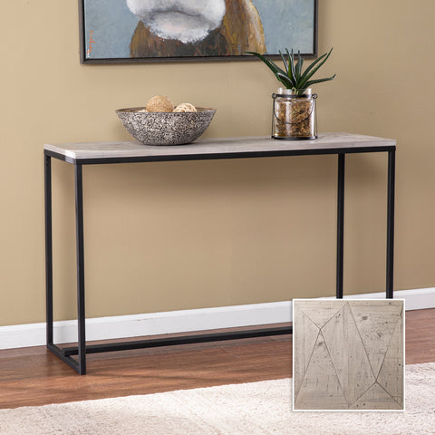 Image of Long console table w/ reclaimed wood top Image 9