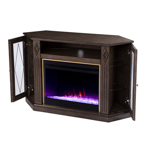 Image of Electric media fireplace w/ color changing flames Image 9