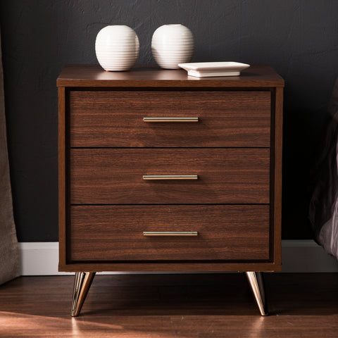 Image of Oren Modern Bedside Table w/ Drawers