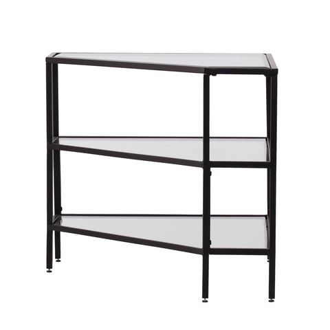 Image of Niles Metal/Glass Corner TV Stand - Black