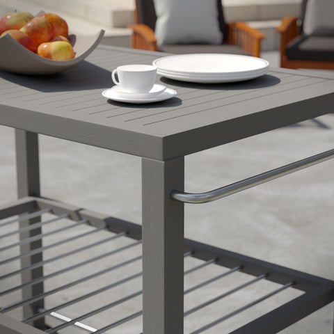 Image of 2-shelf outdoor serving cart Image 2