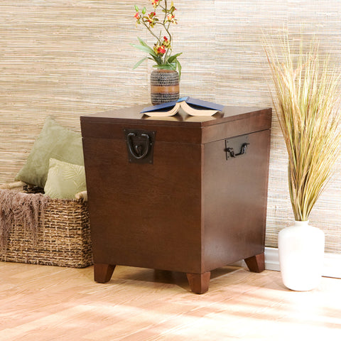 Image of Pyramid Trunk End Table - Espresso