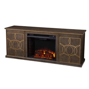 Low-profile media console w/ electric fireplace Image 5