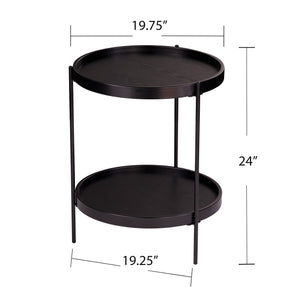 Round side table w/ storage Image 7