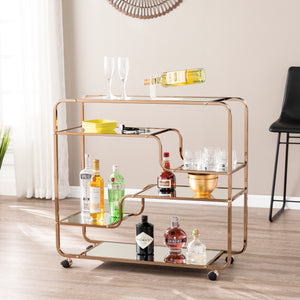 Maylynn Art Deco Mirrored Bar Cart