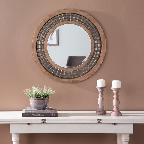 Image of Round mirror with decorative trim Image 1