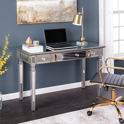 Image of Mirrored workstation or vanity desk w/ ample storage Image 1