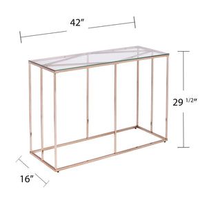 Nicholance Contemporary Glass-Top Console Table