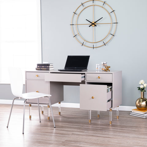 Image of Spacious student desk w/ storage Image 1