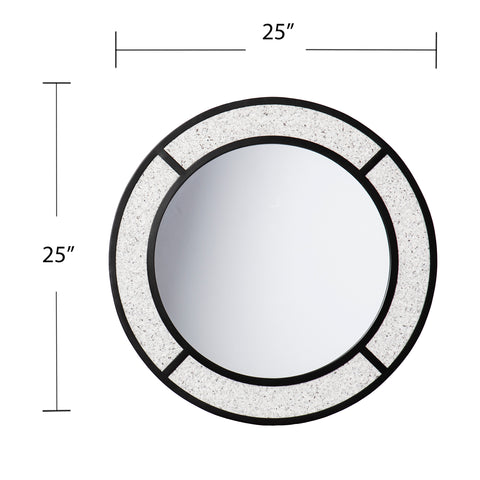 Image of Round mirror w/ faux stone frame Image 5