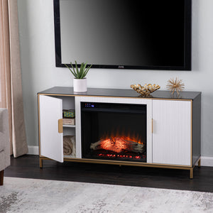 Modern electric fireplace w/ media storage Image 5