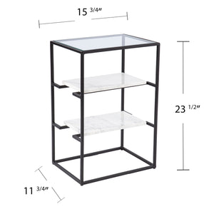 Paignton Glass-Top End Table w/ Storage