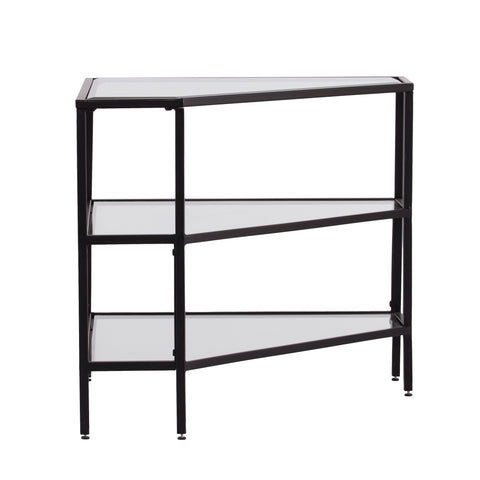 Image of Niles Metal/Glass Corner TV Stand - Black