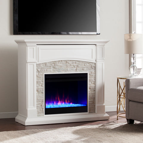 Image of Seneca Color Changing Media Fireplace – White