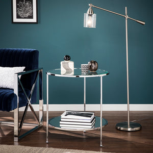 Risa End Table - Glam Style - Chrome