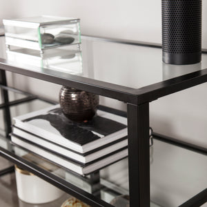 Tyler Metal/Glass TV Stand – Transitional Style - Black