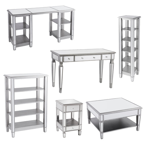 Image of Mirrored workstation or vanity desk w/ ample storage Image 5