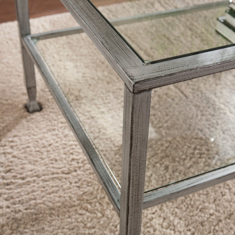 Image of Simple metal and glass coffee table Image 2