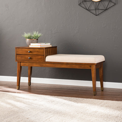 Image of Rhoda Upholstered Bench with Storage