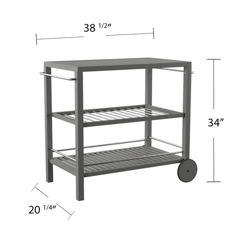 Image of 2-shelf outdoor serving cart Image 9