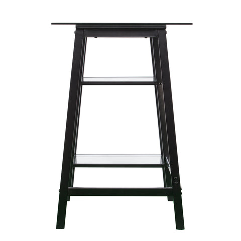 Image of Simple sawhorse desk w/ wide-beveled glass top Image 6