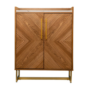 Multifunctional bar cabinet w/ faux marble top Image 4