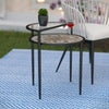 Outdoor side table with tiered glass shelf Image 1